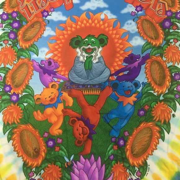 Grateful Dead Guru Bear Inspiration Men’s Tie Dye Shirt - Picture 4 of 6